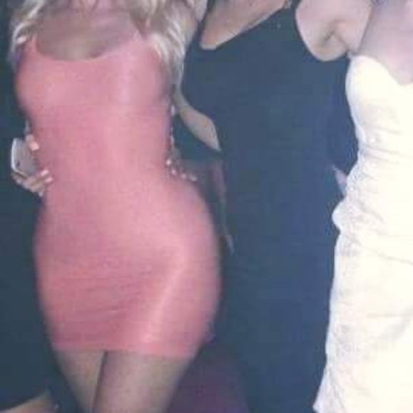 BEBE coral / orange bodycon dress - Picture 4 of 4